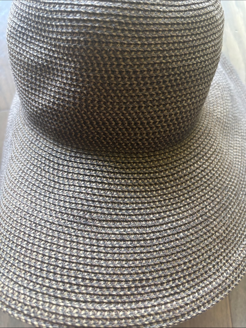 Eric javitz brown woven straw packable hat size large (rubbed off tag) - Picture 13 of 14